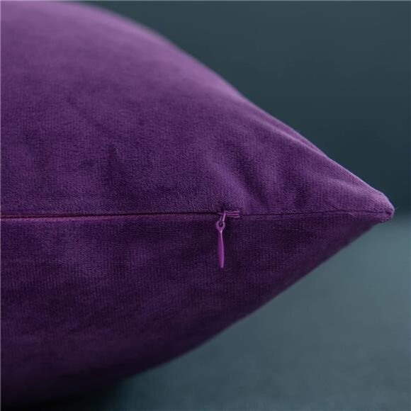 18x18 Throw Pillow Cases Purple: 2 Pack Cozy Soft Velvet Square Decorative - Picture 2 of 7